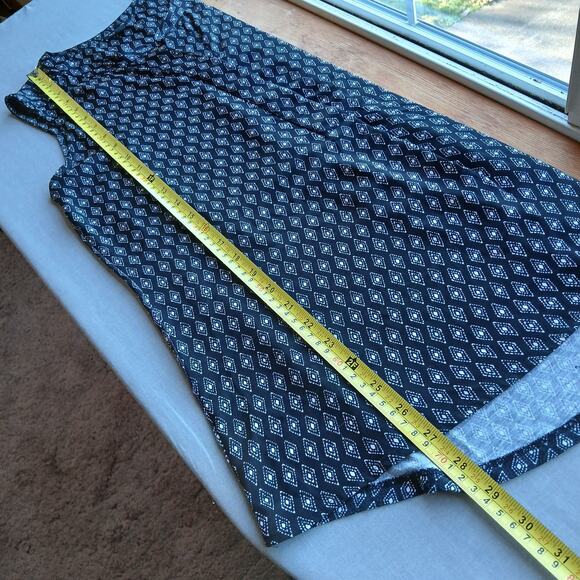 Ann Taylor Sleeveless Camp Tunic Small split neck tank top half snap dual fabric - Picture 10 of 10